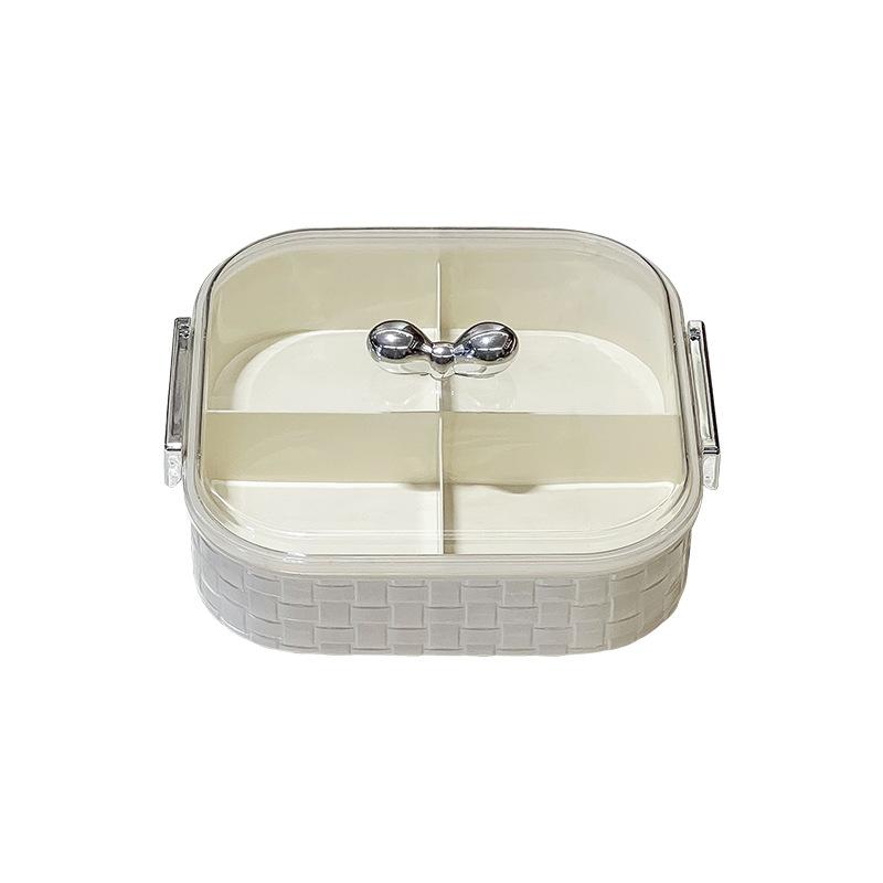 Light Luxury Rotary Sealed Fruit Tray Home Living Room Chinese New Year Dried Fruit Storage Box Candy Tray High-end Snack Placing Tray