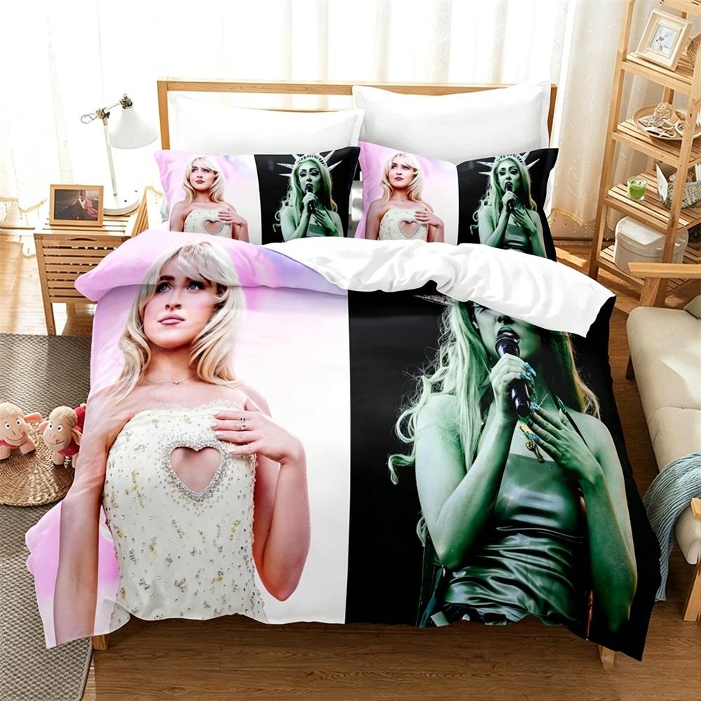 Singer S-Sabrina C-Carpenter Duvet Cover Set Home Style Bedding Soft Laundry Cotton Bed 2/3 Piece Set Student Dormitory Gift