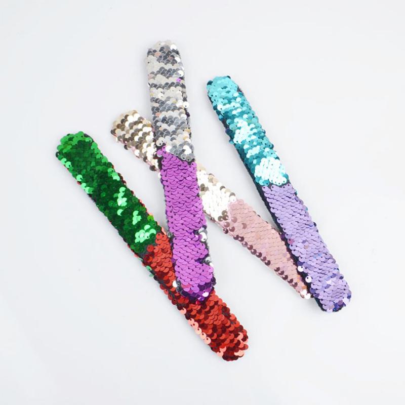 Рождественские украшения с блестками для детей, двойные цвета, ювелирные изделия, браслет с русалкой, фестивальный подарок, хлопковое кольцо, 1 шт.