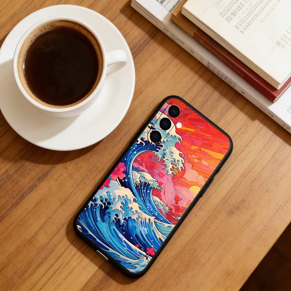 Japan The Great Wave Art Phone Case For Samsung Galaxy A73,A72,A71,A70,A53,A52,A51,Others Soft Black Cover