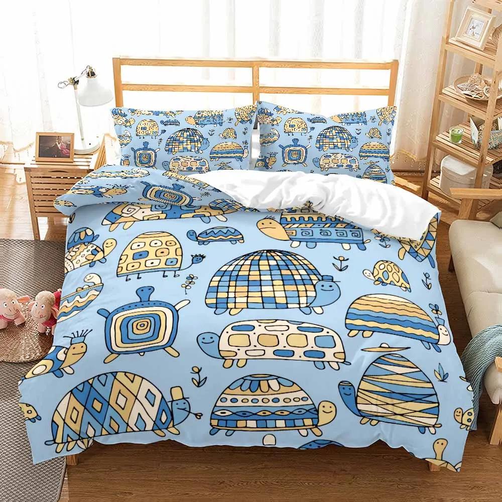 Golden Sea Turtle Bedding Set Luxury Red Classic Colour Housse De Couette Mandala High Quality Super Soft Comfortable Bedset