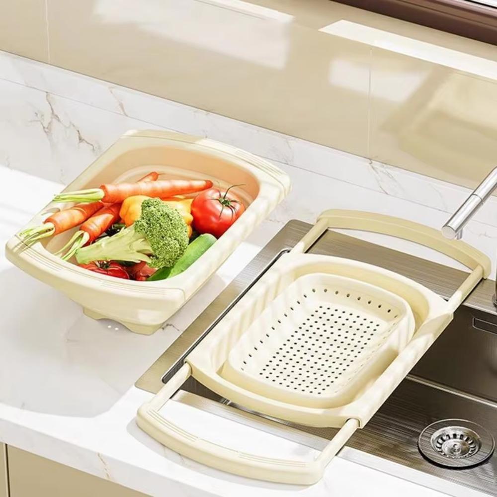 Корзина для мытья фруктов и овощей большой емкости, выдвижная ручка, фильтр-корзина для раковины, посуда