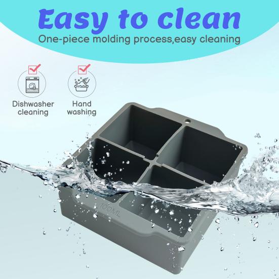 Силиконовые лотки для кубиков льда с крышками. Квадратная форма для льда, не содержащая бисфенола-А. Съемная, легкосъемная, штабелируемая.