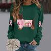 Breast  Sweatshirts For WomenRibbon Breast  Shirt Cute Dog Graphic  Long Sleeve Tops