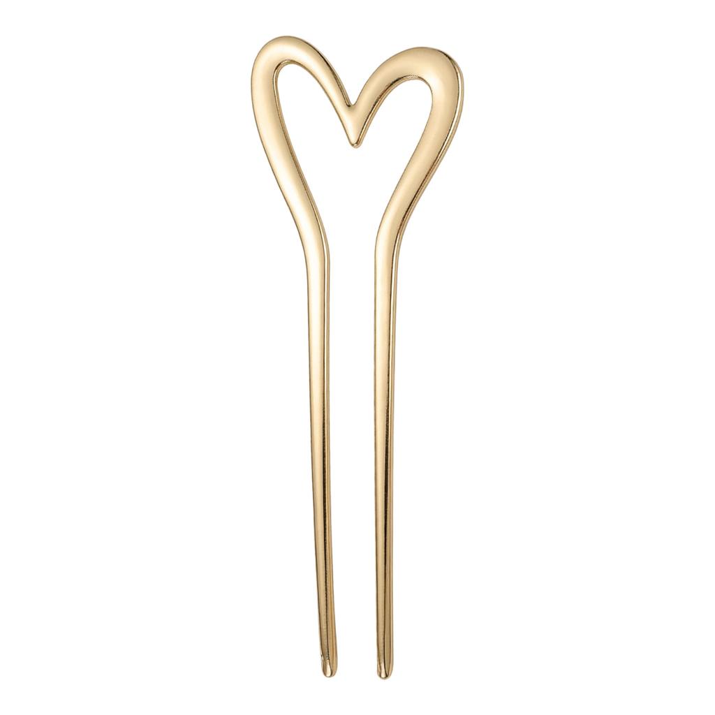 Metal Heart Hairpin For Women With Zinc Alloy And Eco-Friendly Coating In New Chinese Style