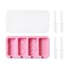 4 Cavities Simple Ice Cream Silicone Mold With Lid Popsicle Ice Cube Tray Mold Homemade Cheese Sticks Gifts Kitchen Accessories