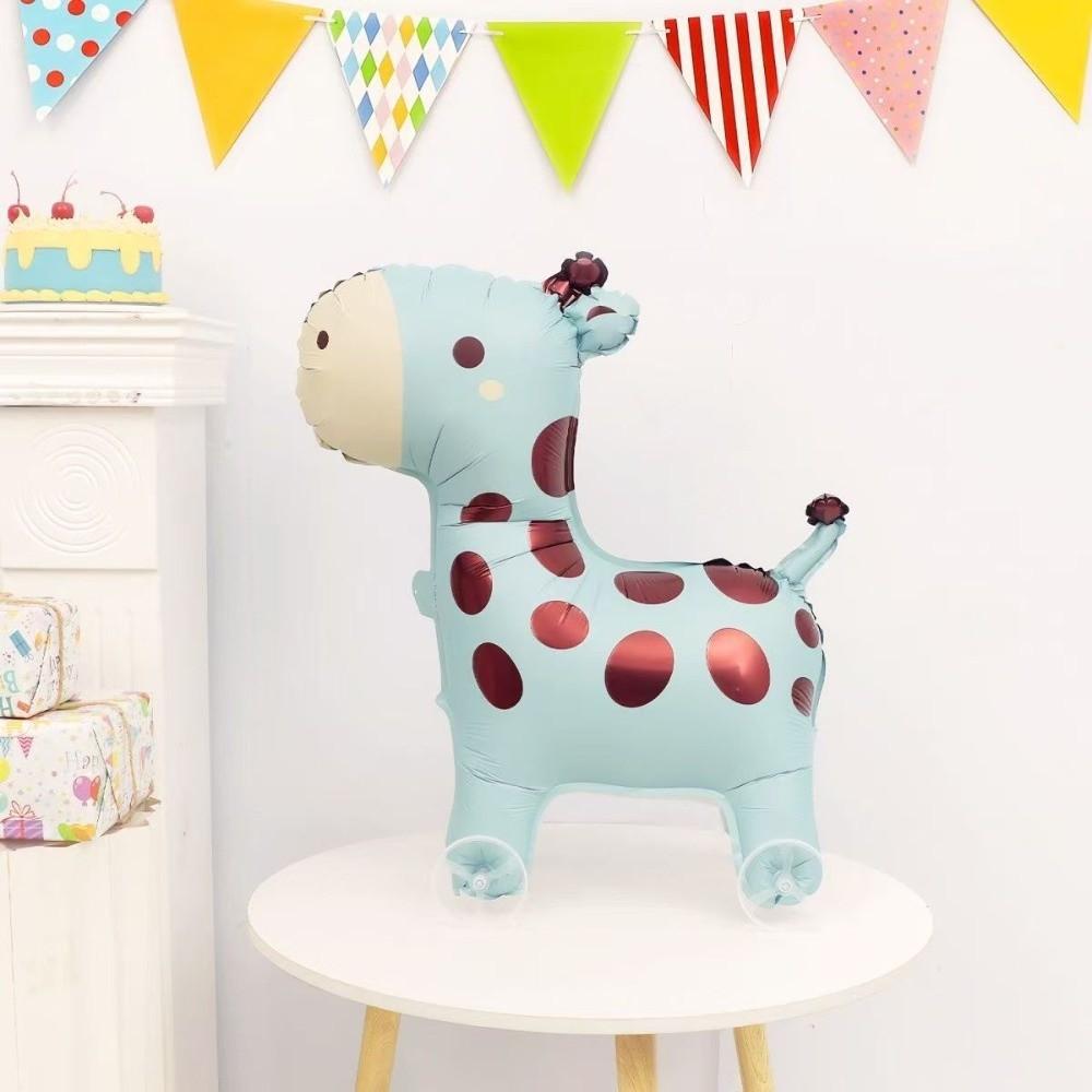 with Wheels Cartoon Movable Balloon Animals Walking Balloon  Kids Birthday Party Decoration