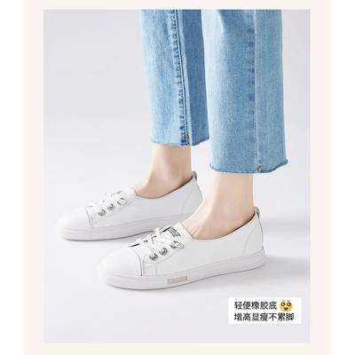 [Качество] Белые туфли-лодочки на одной педали для женской весны и лета, тонкие, из новой кожи, дышащие, повседневные, с мелким вырезом