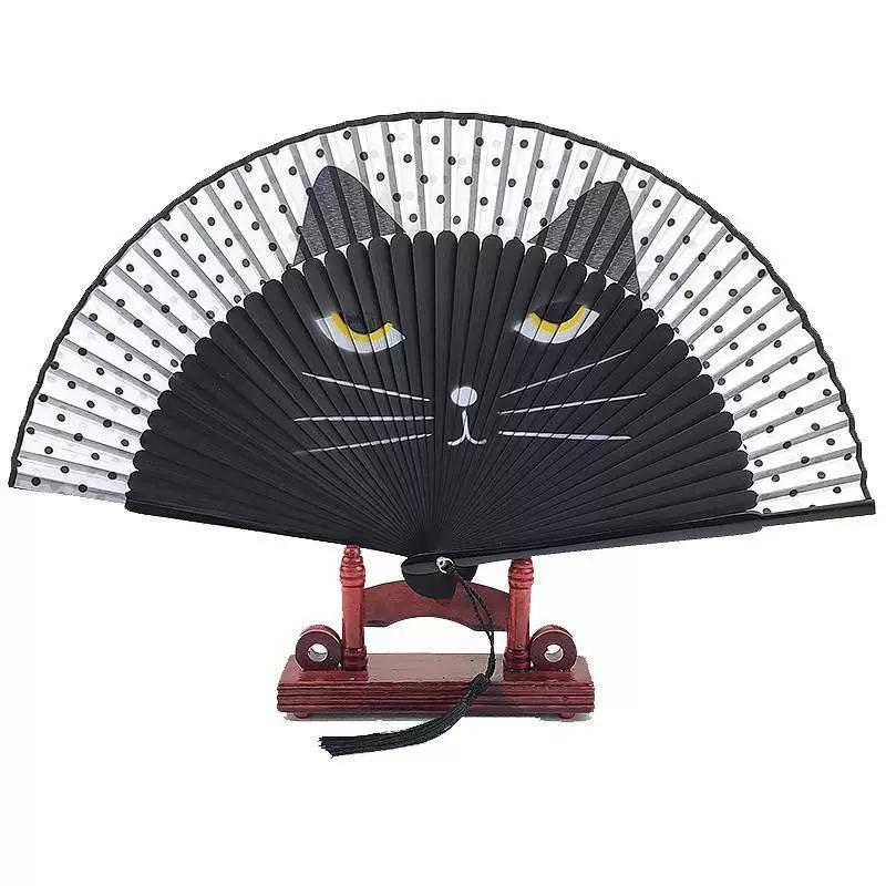 Handmade Retro Bamboo Folding Fan for Men, Fan, Mysterious Black Hollow Bamboo Fan, Simple Everyday Bamboo Fan
