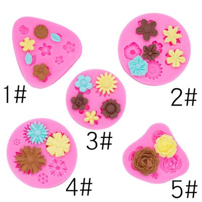 Набор силиконовых форм для цветов, набор из 5 предметов: цветы, листья, ромашки, подсолнухи, розы, сахарная пудра, украшения для выпечки в шоколаде