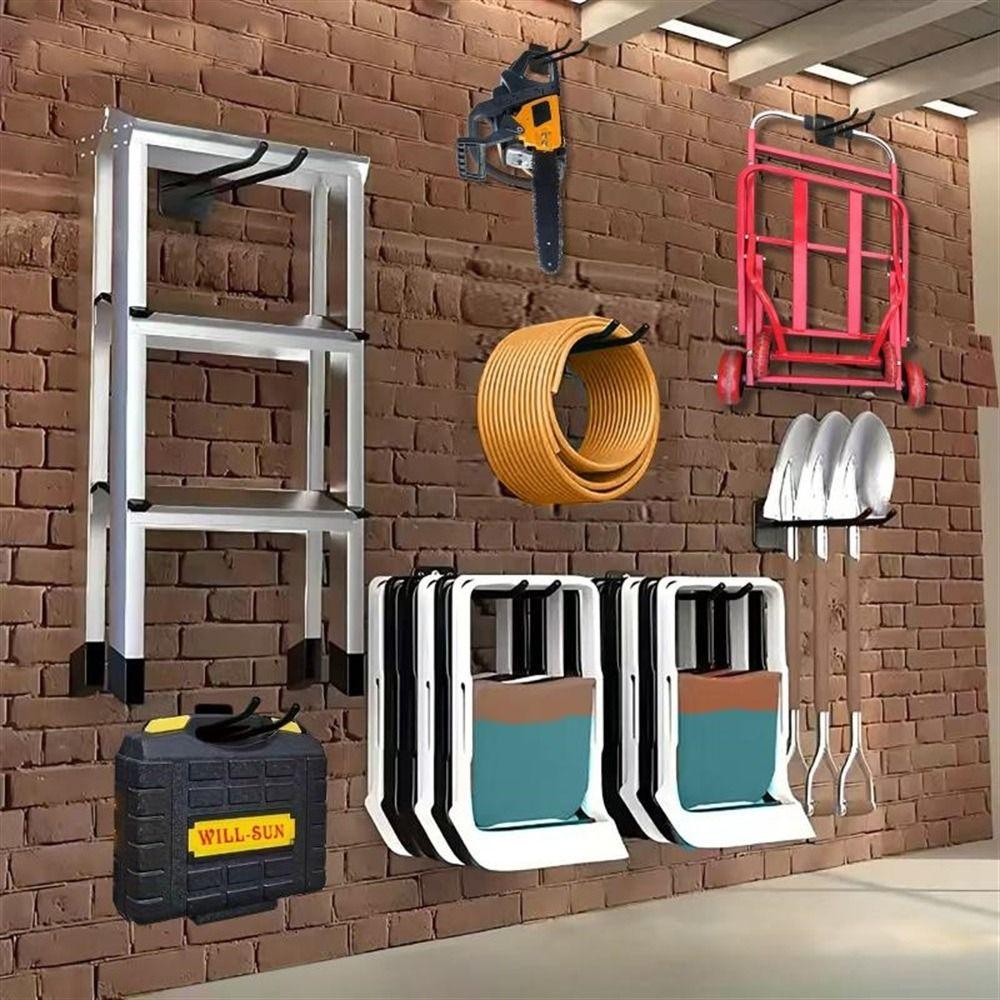 1Pcs Iron Garden Tool Organizer Screw Installation Wall Mounted Hook  for Shovel Rake Broom Hose