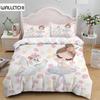 Cartoon Ballet Dancing Girl Duvet Cover Set Princess Style Twin Siz Bedding Set Kids Girl Nordic Bed Cover 150 90 Queen King