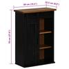 HALDEN Hanging Cabinet with Sliding Door Black 49 x 22.5 x 70 cm Pine Wood