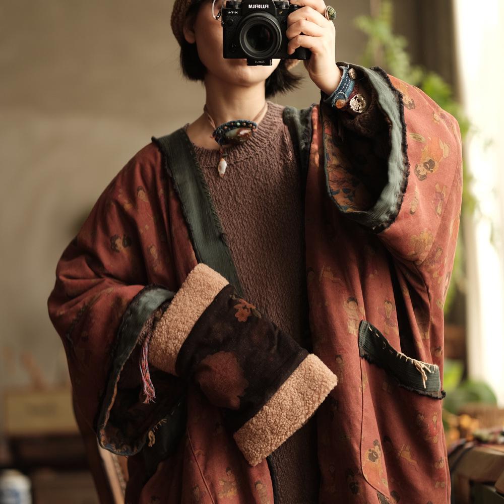 Древняя Грязь Ретро Стеганый Муфта для Рук из Овчины SC078 Фрэн