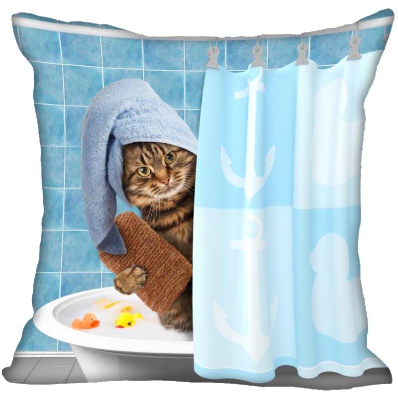 Спальня Домашний Офис Декор Наволочка Квадратная Забавный Кот Животное