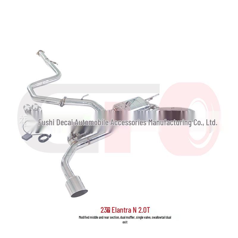 Elantra N 2.0T Double Muffler Exhaust System with Swallowtail Dual Exit and Single Valve Control