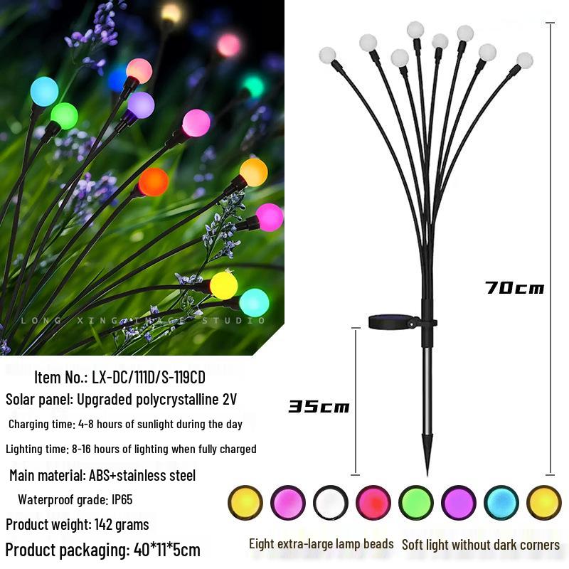 Romantic Solar Firefly String Lights for Outdoor Lawn, Garden, Courtyard, B&B, and Restaurant Decor