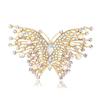 Fashionable butterfly colorful zircon brooch, anti-exposure pin for women, metal button to fix clothes, wedding party gift
