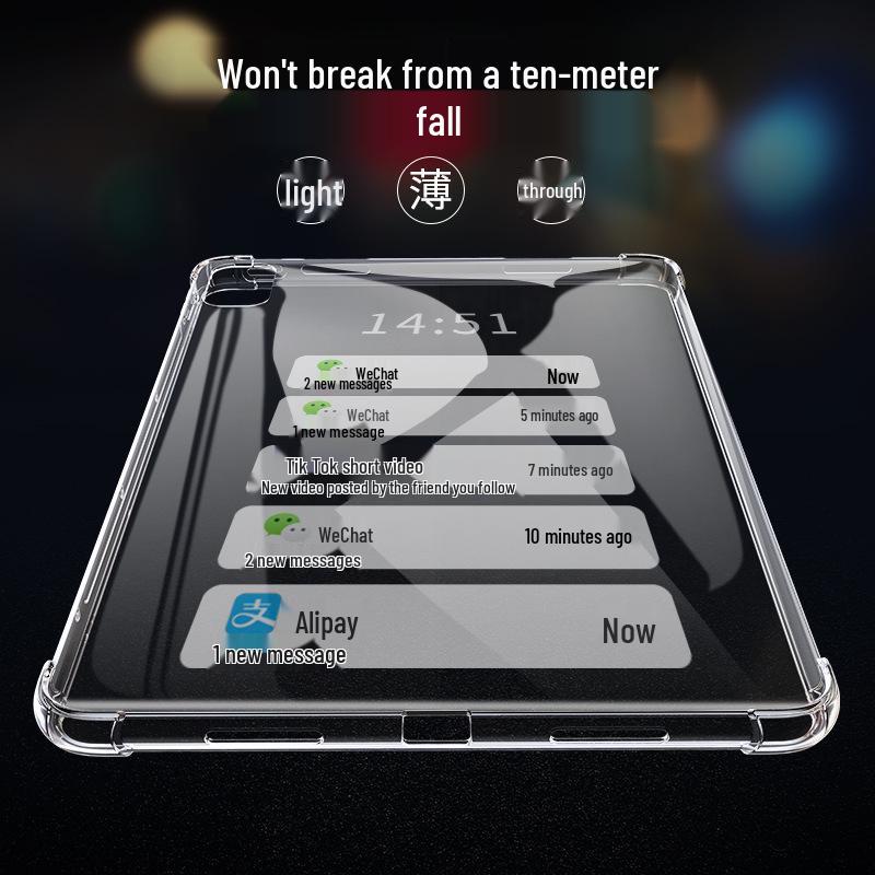 Мягкий защитный чехол для Huawei MatePad 11 с углами-подушками безопасности, прозрачный, подходит для моделей 10.8" и 10.1".