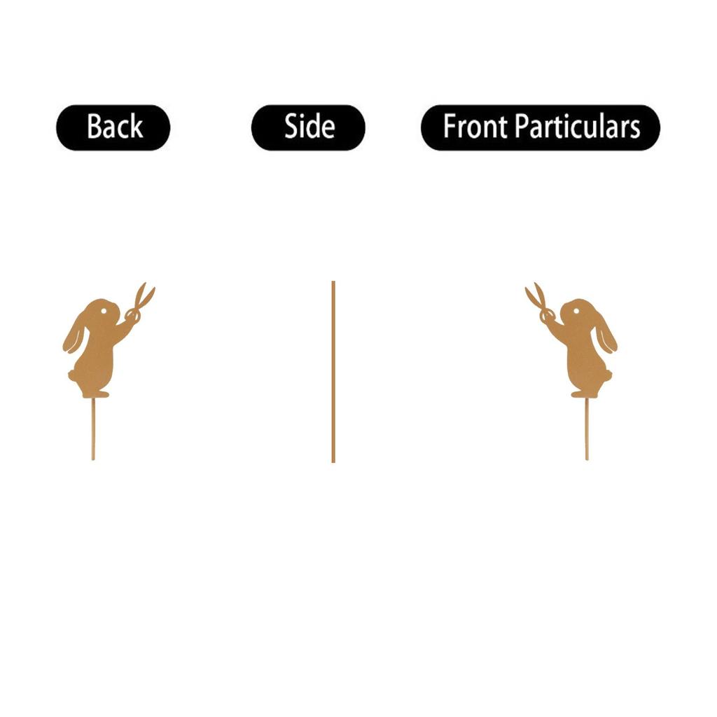 Metal Garden Decor Three-piece Set Outdoor Home Garden Decor Silhouette Sculpture