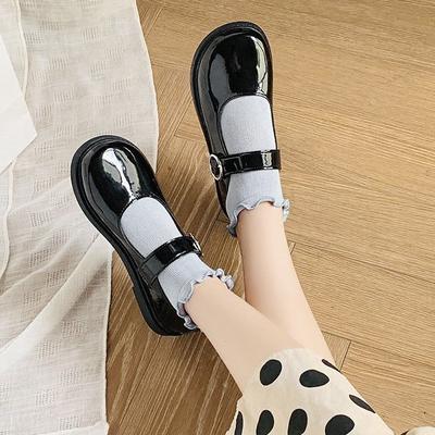 Кожаная обувь Женская Весенняя Повседневная Обувь Мэри Джейн для Колледжа Женская Обувь