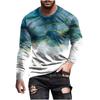 Men's Spring and Autumn Long Sleeve T-shirt Men's Loose Round Neck Hoodie 3D Printed Printed Long Sleeve Top