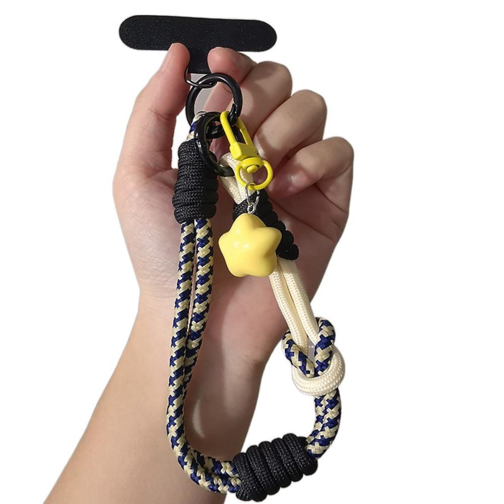 Star Keychain Mobile Phone Lanyard Detachable Mobile Phone Charm Woven Phone Strap  Lanyard Patch