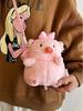 Милая розовая свинка сердце плюшевая игрушка сумка с бантом
