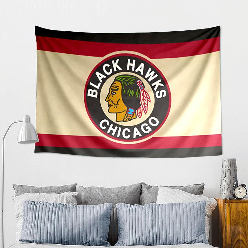 Blackhawks Printed Tapestry, Wall Hanging,Livingroom, dormitory, Large Wall Decor, Fabric Decor Fan Birthday Gifts