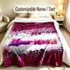 Lion Tiger Theme Custom Blanket Personalized Name & Text Customized Soft Warm Throw Blanket Home Decor