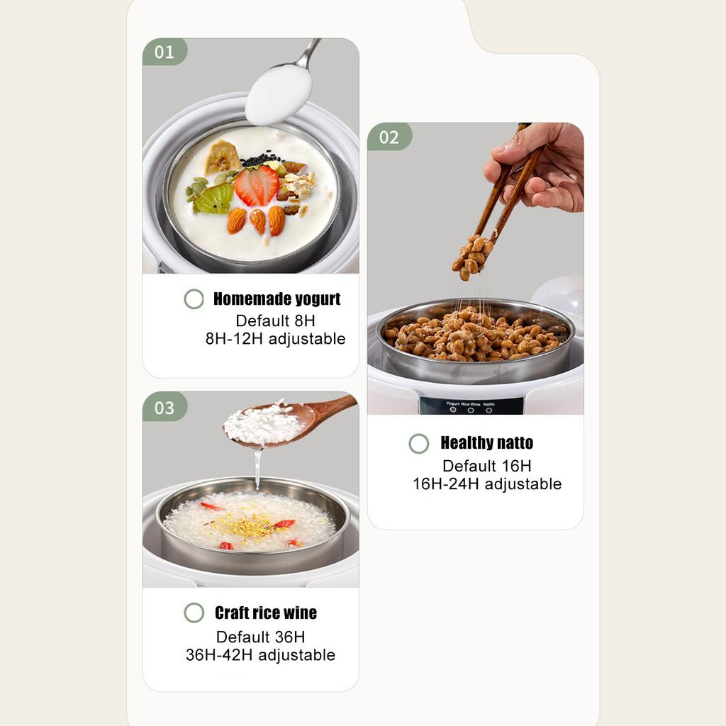 Машина для приготовления йогурта с регулируемой температурой и контролем времени, автоматический цифровой ЖК-дисплей с постоянной температурой