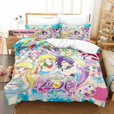 Комплект постельного белья 3D Kawaii Girls Idol Time Pripara Single Twin Full Queen King Size для взрослых и детей, комплект постельного белья в стиле аниме