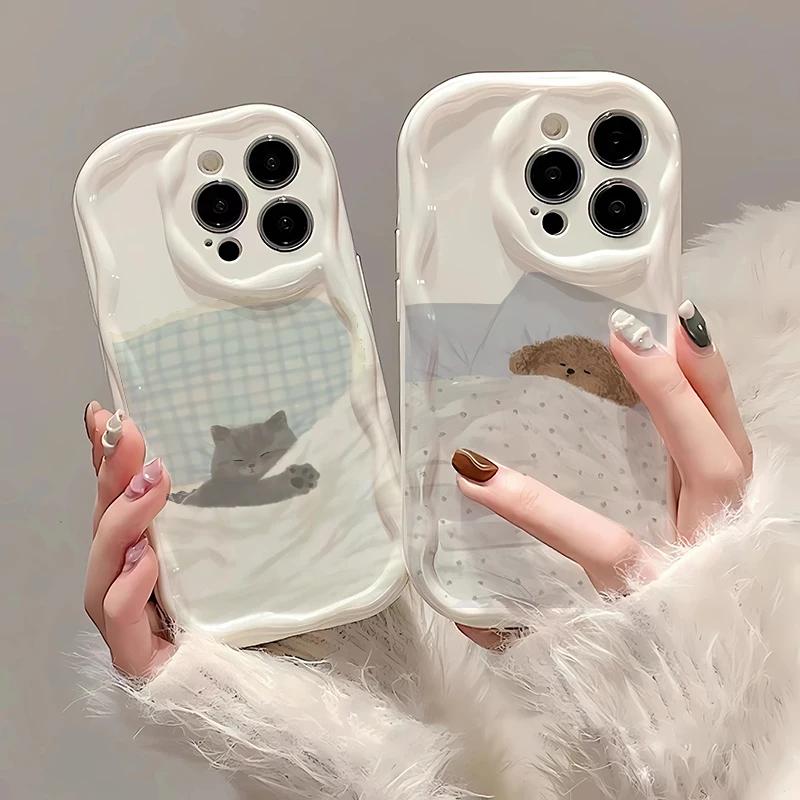 Чехол для OPPO Reno 13F 12F 11F 14F 5G 8 11 12 13 14 Pro 8T 5G Reno 7 4G 5 6 Lite Чехол Милый Спящий Собака Кошка Пара