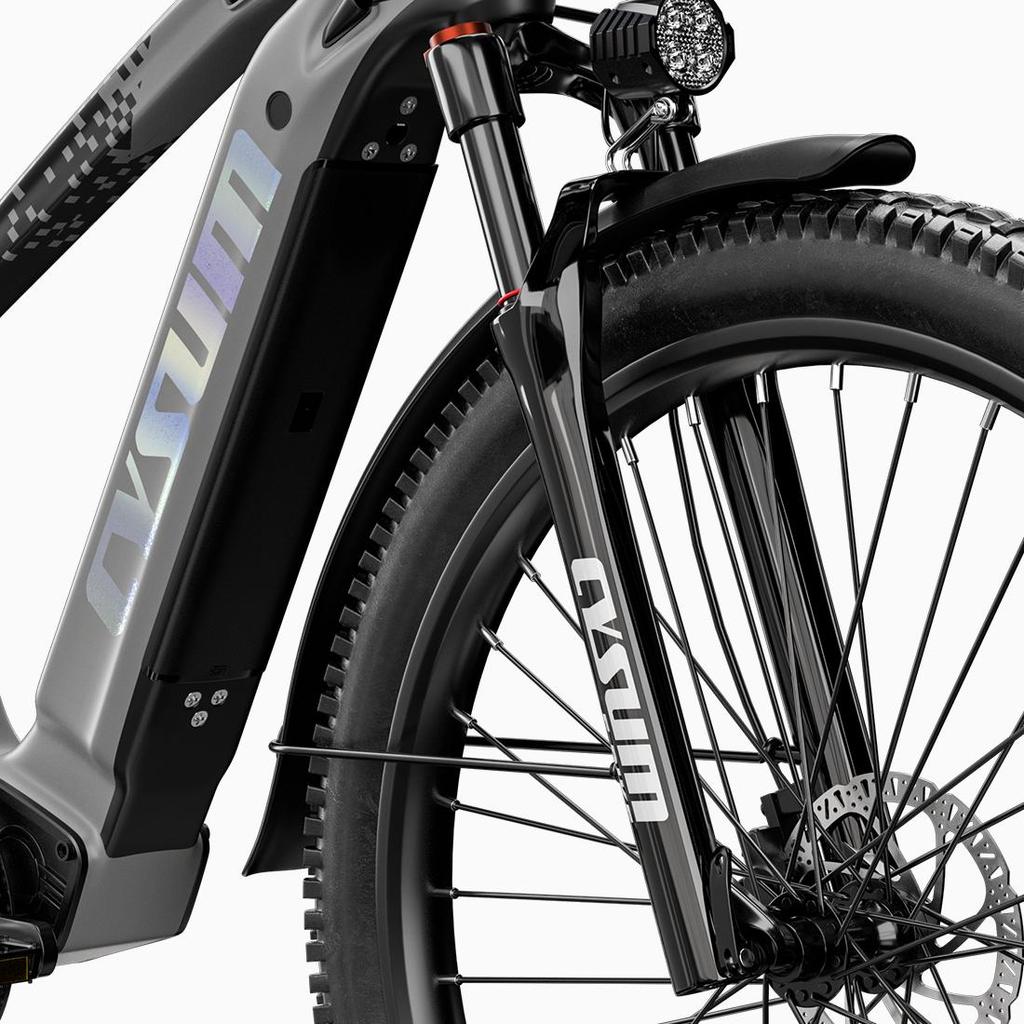 Cysum Speedy 27-дюймовые внедорожные шины Электрический велосипед с сиденьем для буксировки Мотор 500 Вт Аккумулятор 48 В 14 Ач Шины для езды по бездорожью Электровелосипед Горный электрический велосипед