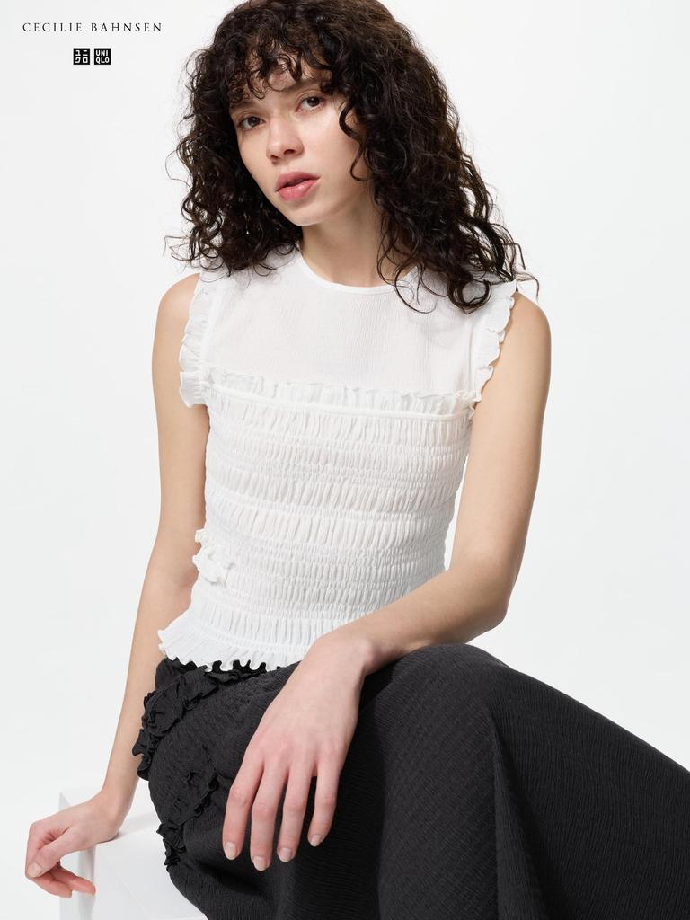 Uniqlo Япония Складки Футболка без рукавов