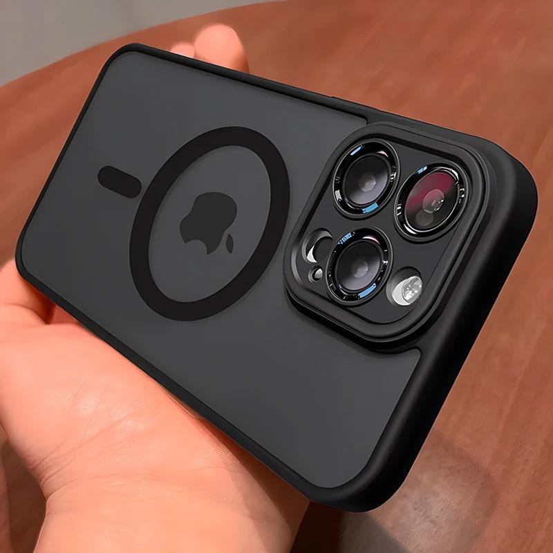 Тонкий прозрачный чехол Magsafe для iPhone 15 16 Pro Max 13 12 11 14 Plus Чехлы Магнитная беспроводная зарядка Полупрозрачная противоударная крышка