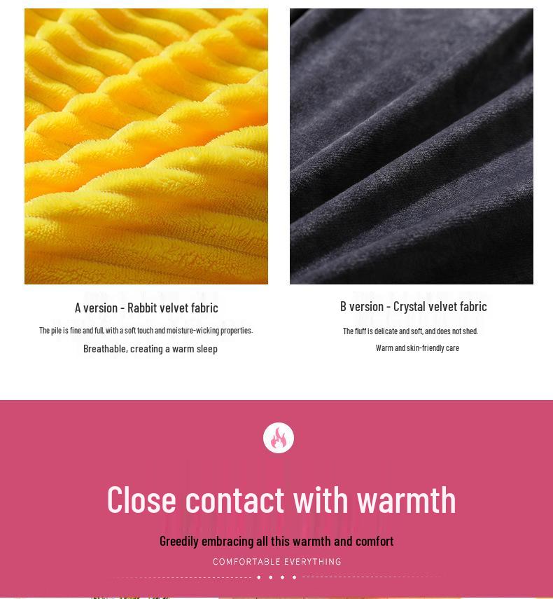 Four-Piece Winter Rabbit Velvet Bedding Set: Flannel Duvet & Warm Thickened Quilt Covers