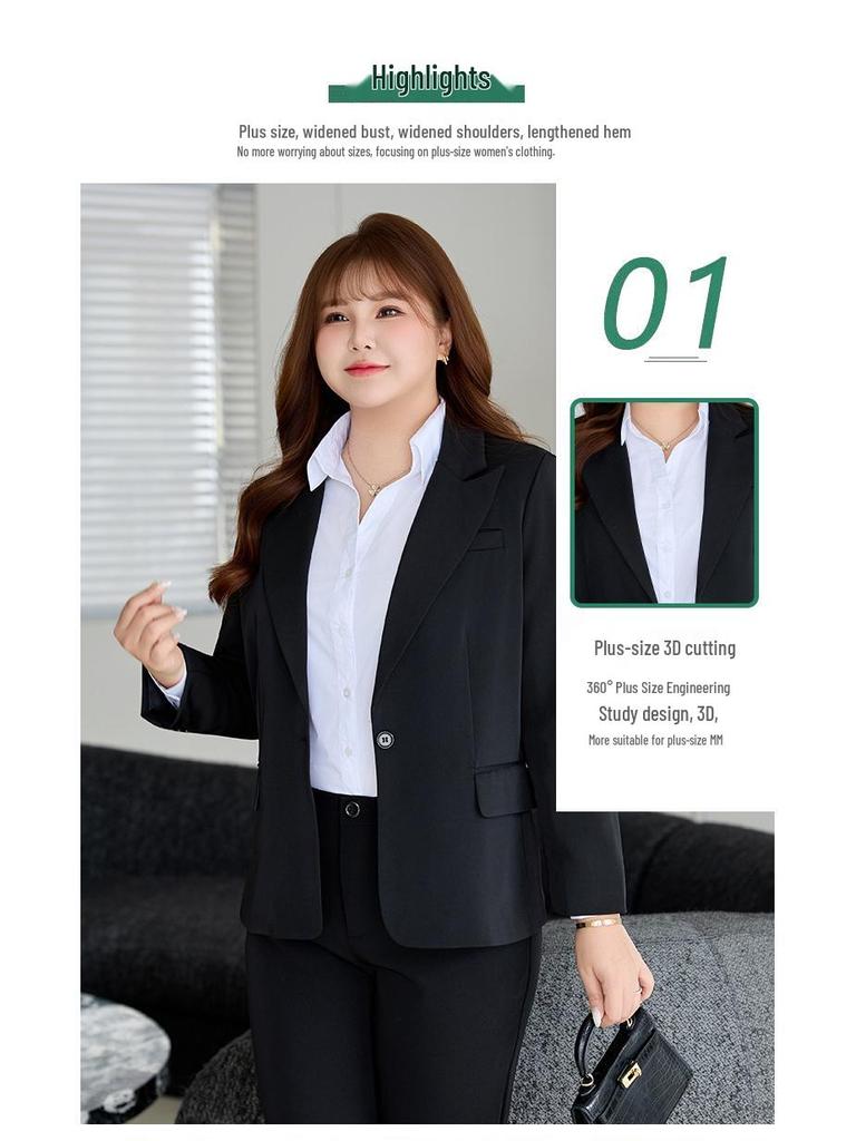 Профессиональный костюм большого размера: Черные и темно-синие пиджаки для официальной одежды - Идеально подходят для собеседований в колледже.