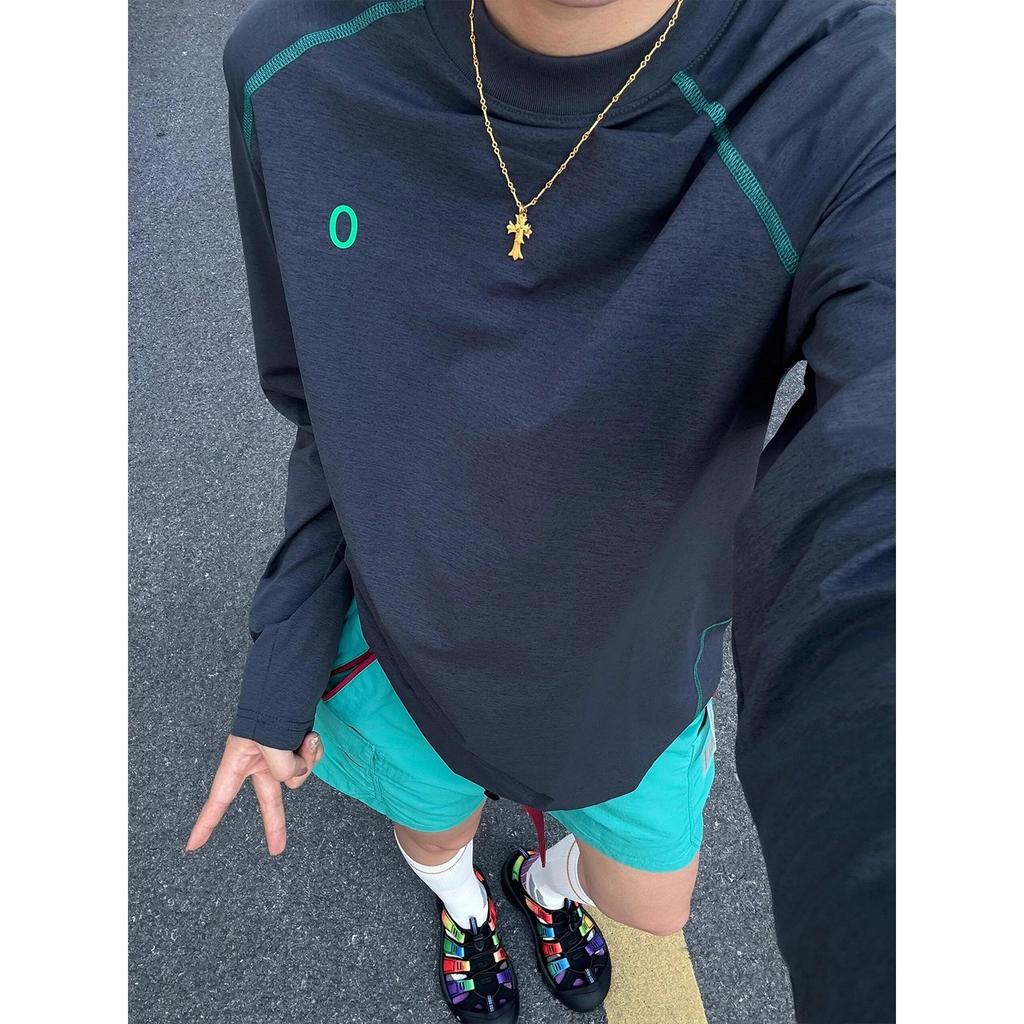 Glacier Blue Quick-Dry Sun Protection Long Sleeve T-Shirt for Men & Women, Moisture-Wicking Breathable Base Layer for Outdoor Running, Hiking, Workout