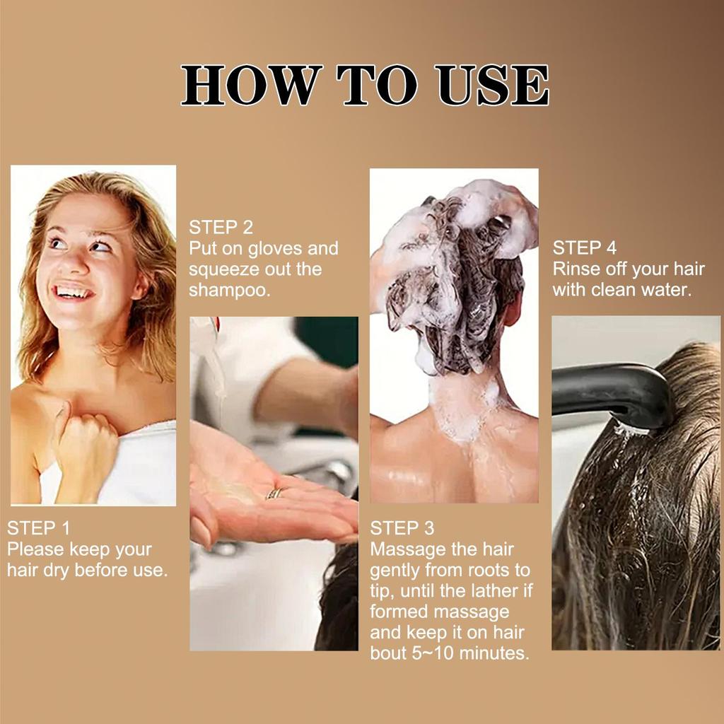 Шампунь-краска для черных волос - Защита цвета, Очищение, Кондиционирование - Подходит для всех типов волос, 200 мл