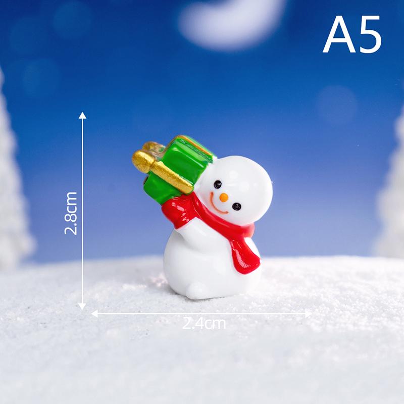 Мини-статуэтка снеговика из смолы на Рождество, модель микроландшафта, миниатюрная садовая фигурка, украшение для дома на год, декор
