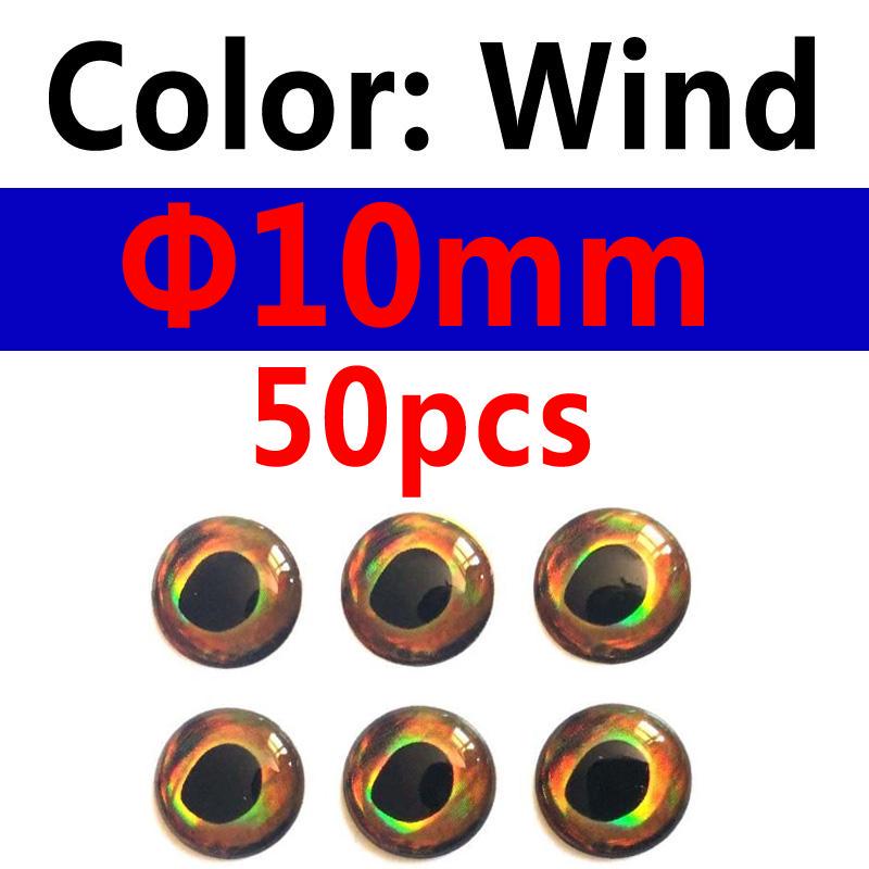 50PCS Holographic 3D 4D Fish Eyes for Fly Tying Streamers Baitfish Wood Plastic Lure Popper DIY Eyes