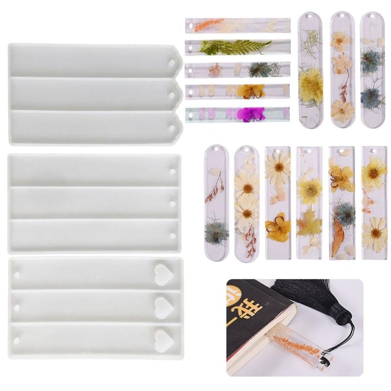 Набор из 3 силиконовых форм для закладок, силиконовые формы для поделок, прямоугольные формы, формы для изготовления ювелирных изделий, формы для изготовления ювелирных изделий