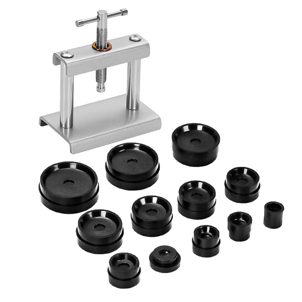 Набор инструментов для прессования часов с 12 формами Задняя часть корпуса часов Блидер для закрытия крышки аккумулятора Батарея для часов