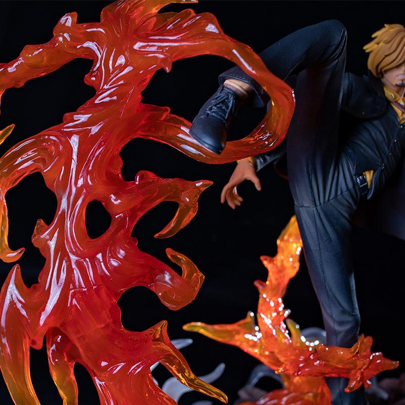 Animation Two-dimensional Peripheral, Sanji, Flame, Standing Posture, Large-scale Model Ornament