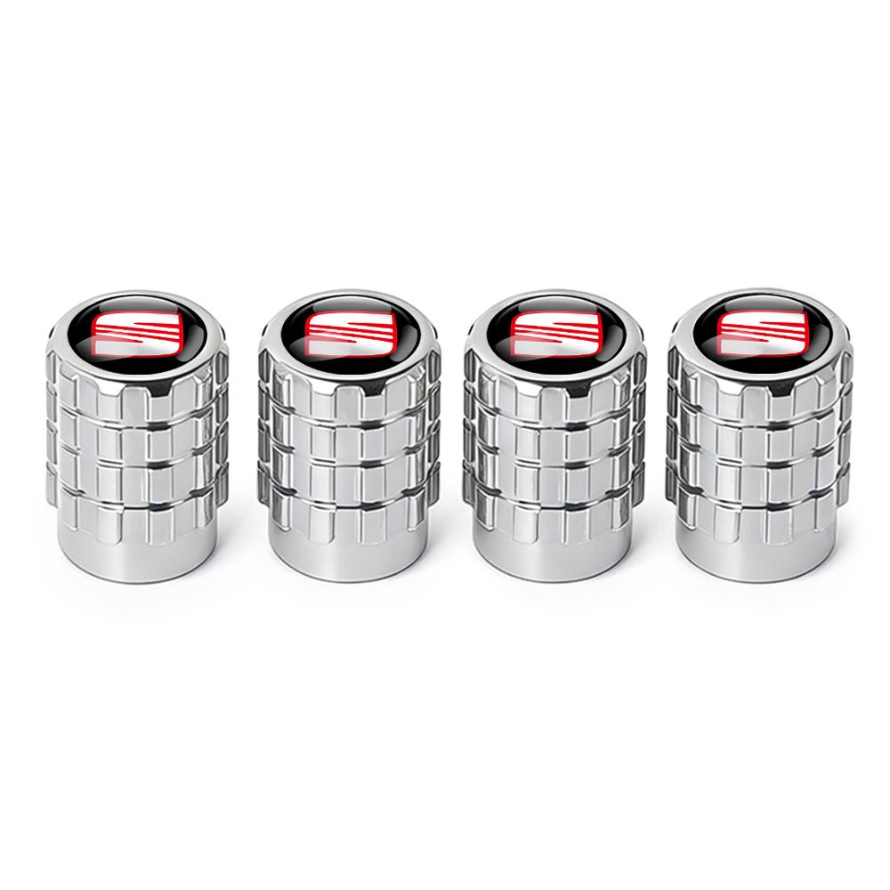 Car Emblem Wheel Tire Valve Caps Tyre Air Stem Cover Accessories For SEAT Ibiza Leon e-Racer Formentor Cupra Ateca FR Arona Exeolsj098