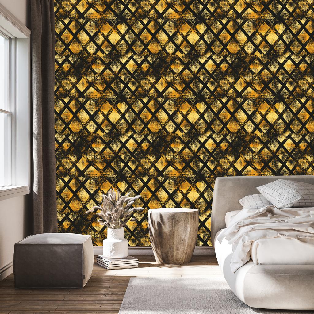 Aged Gold Ochre and Gold Wallpaper for Living Room and Bedroom 50x1000