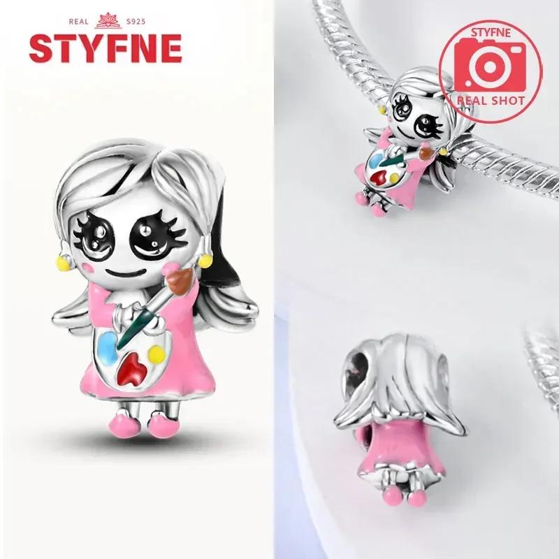 Медьоригинал Звездное небо Подсолнух Зеленое пшеничное поле Масляная живопись Подвески Бусины Для женщин DIY Изящные украшения Подарок