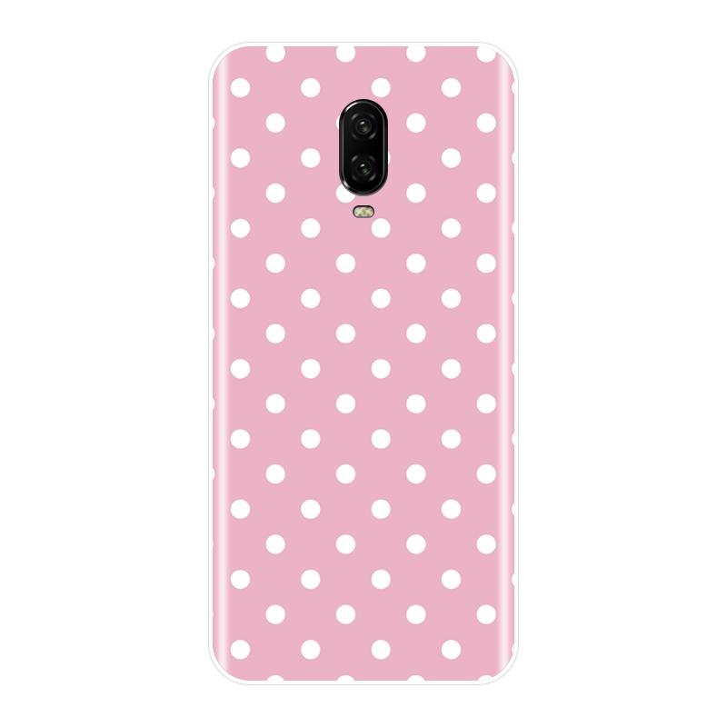 Чехол для One Plus 6 6T 5 5T 3 3T Polka Dot Heart Love Pink Black Мягкий силиконовый чехол для OnePlus 6 6T 5 5T 3 3T Чехол для телефона