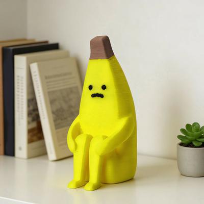 3D-печатная фигурка Бананового Человека, забавная разочарованная скульптура банана для дома, офиса, гостиной, настольного декора